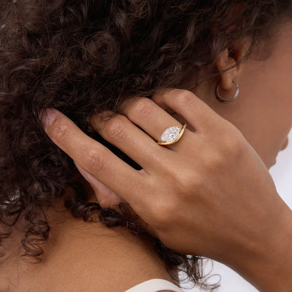 Timeless 2 CT Marquise Cut Swirl Solitaire Styled Lab Grown Diamond Engagement Ring