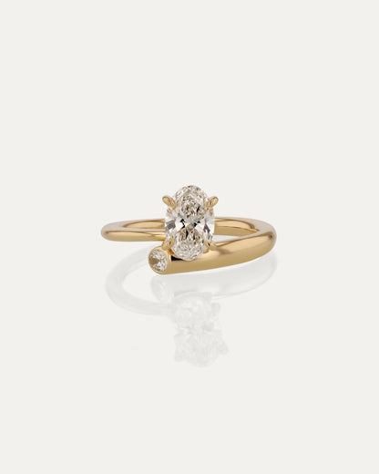 Marquise Shaped Three Stone Lab Grown Diamond Engagement Ring