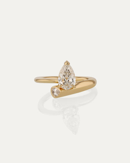 Marquise Shaped Three Stone Lab Grown Diamond Engagement Ring
