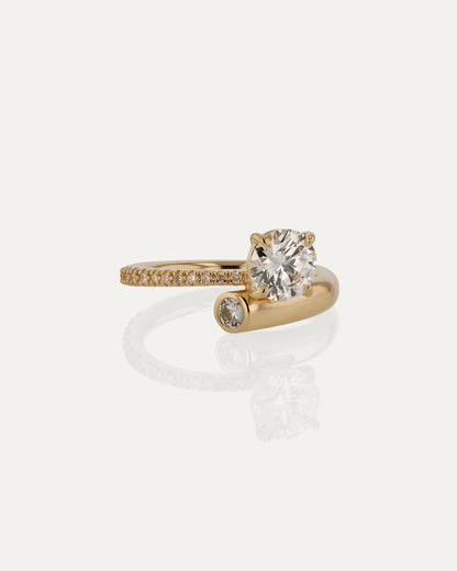 Marquise Shaped Three Stone Lab Grown Diamond Engagement Ring