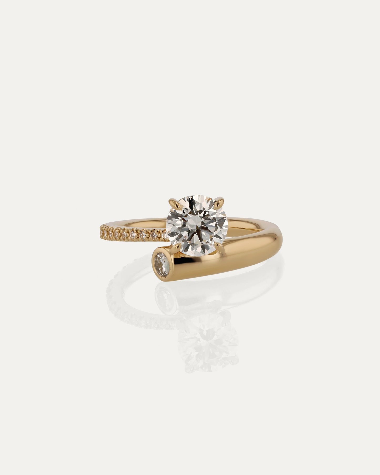 Marquise Shaped Three Stone Lab Grown Diamond Engagement Ring