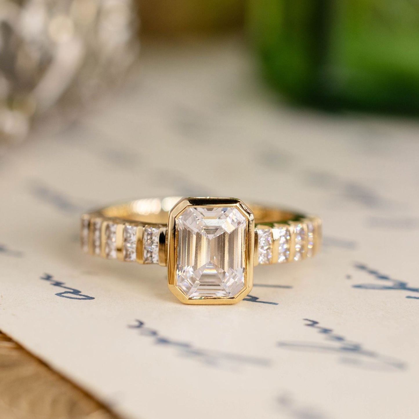 Marquise Shaped Three Stone Lab Grown Diamond Engagement Ring