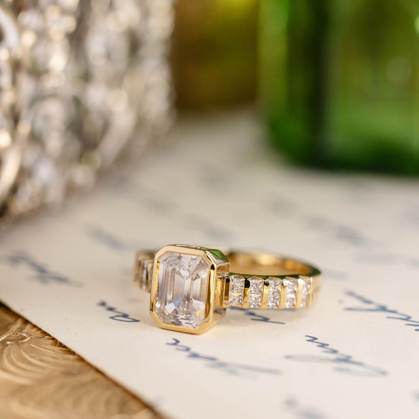 Marquise Shaped Three Stone Lab Grown Diamond Engagement Ring