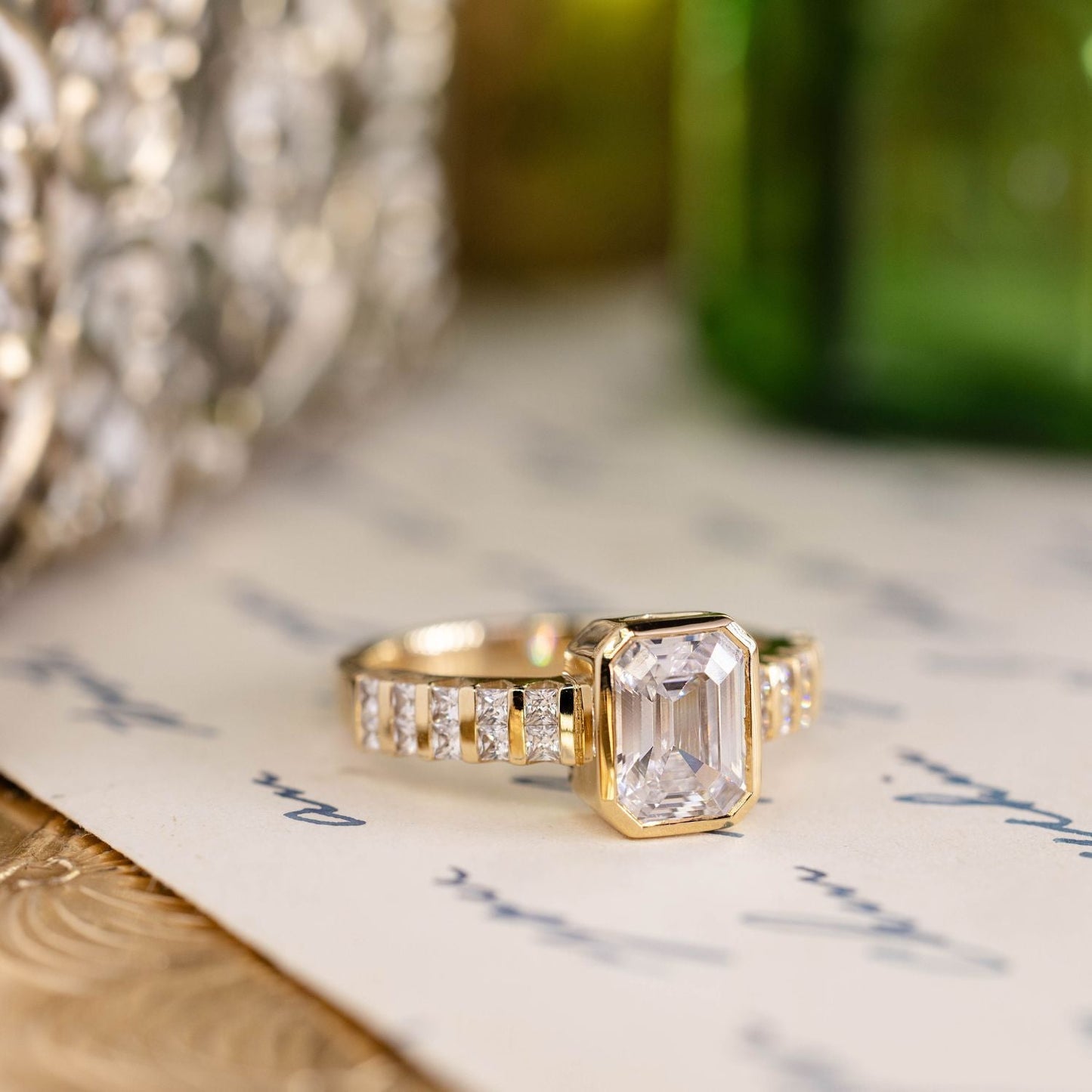 Marquise Shaped Three Stone Lab Grown Diamond Engagement Ring