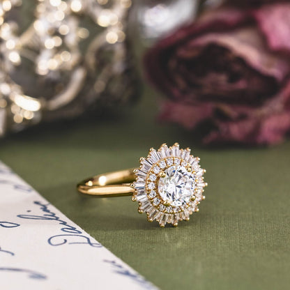 Marquise Shaped Three Stone Lab Grown Diamond Engagement Ring