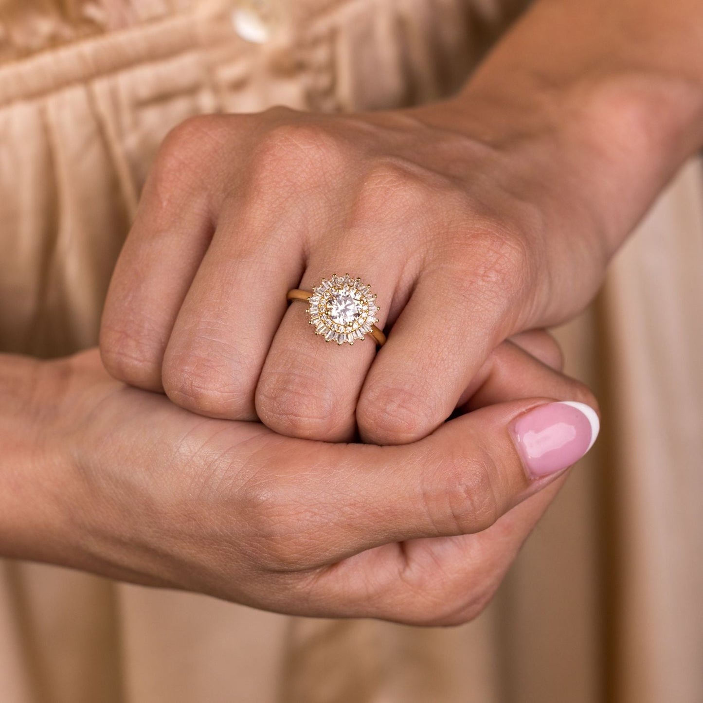 Marquise Shaped Three Stone Lab Grown Diamond Engagement Ring