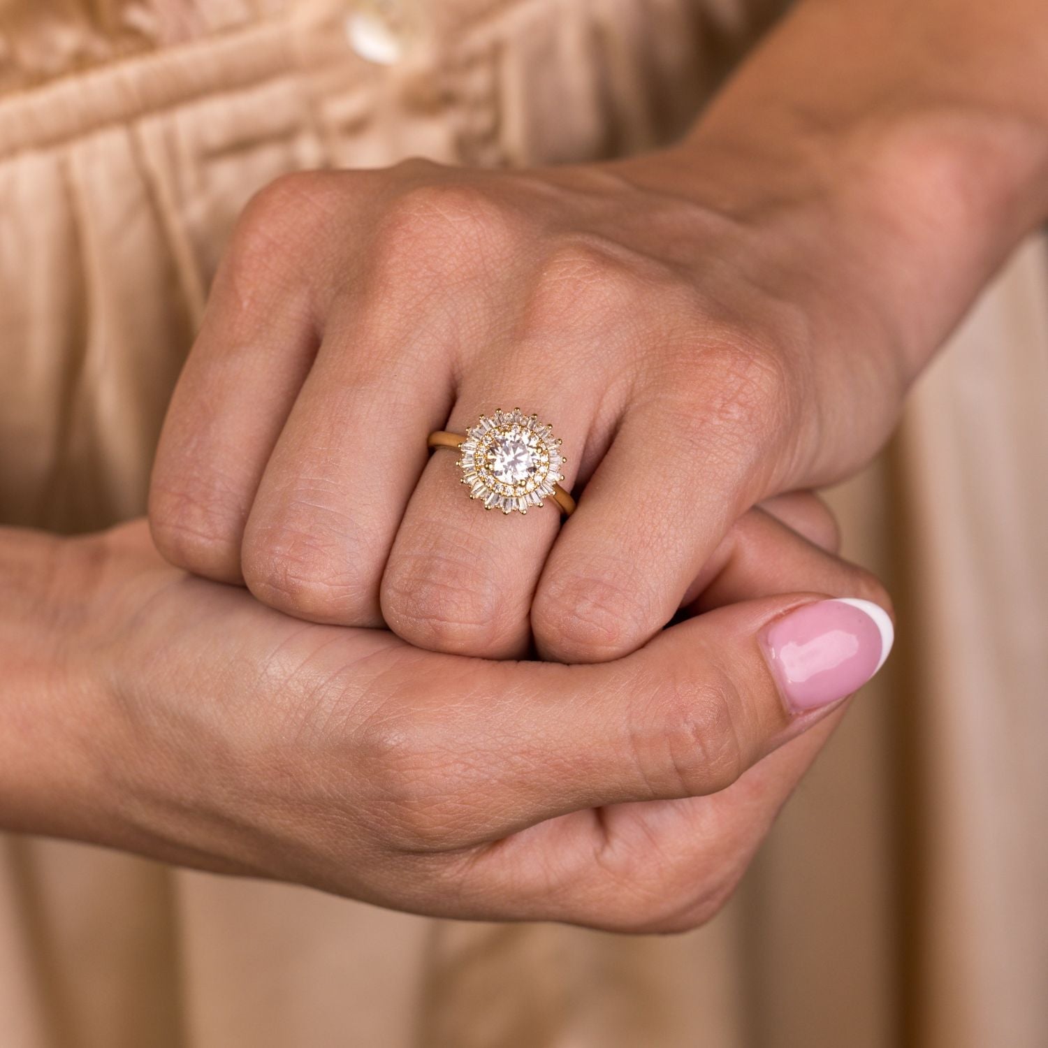 Marquise Shaped Three Stone Lab Grown Diamond Engagement Ring
