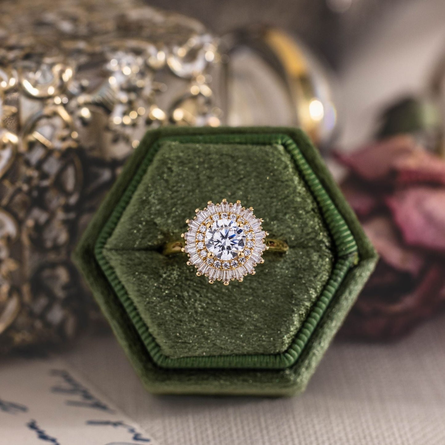 Marquise Shaped Three Stone Lab Grown Diamond Engagement Ring