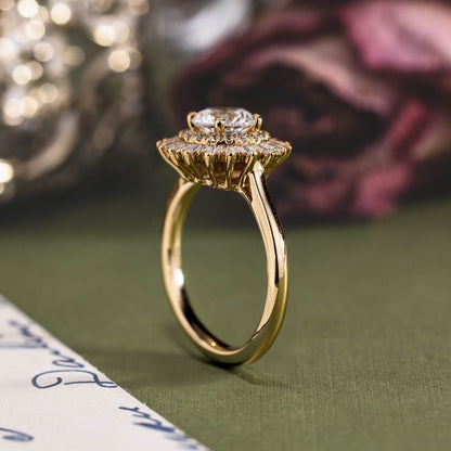 Marquise Shaped Three Stone Lab Grown Diamond Engagement Ring