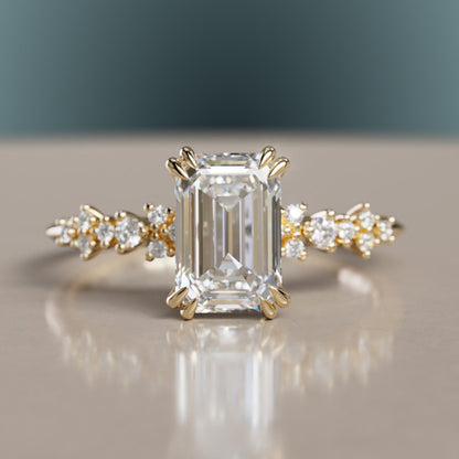 Marquise Shaped Three Stone Lab Grown Diamond Engagement Ring