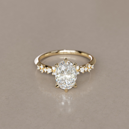 Marquise Shaped Three Stone Lab Grown Diamond Engagement Ring