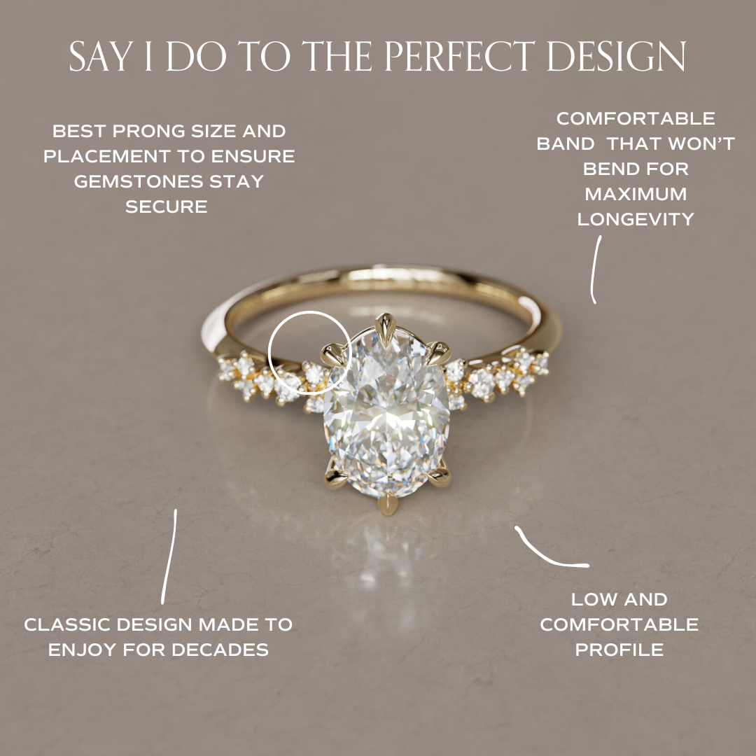 Marquise Shaped Three Stone Lab Grown Diamond Engagement Ring