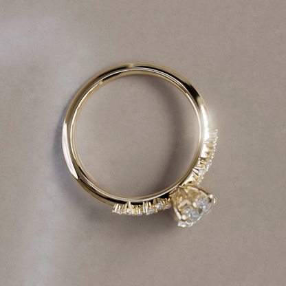 Marquise Shaped Three Stone Lab Grown Diamond Engagement Ring