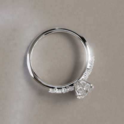 Marquise Shaped Three Stone Lab Grown Diamond Engagement Ring