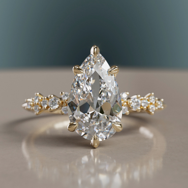 Marquise Shaped Three Stone Lab Grown Diamond Engagement Ring