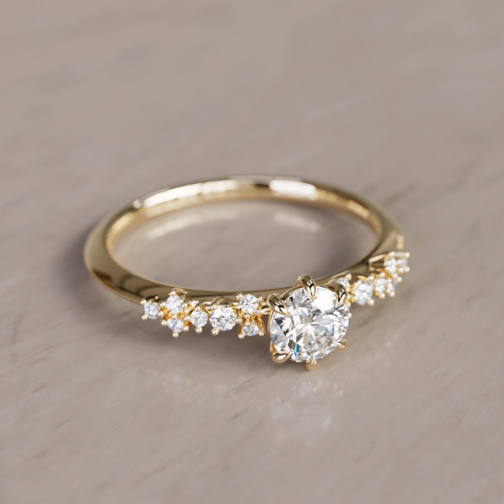 Marquise Shaped Three Stone Lab Grown Diamond Engagement Ring