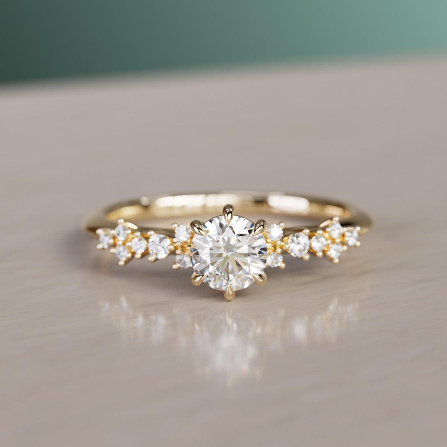 Marquise Shaped Three Stone Lab Grown Diamond Engagement Ring