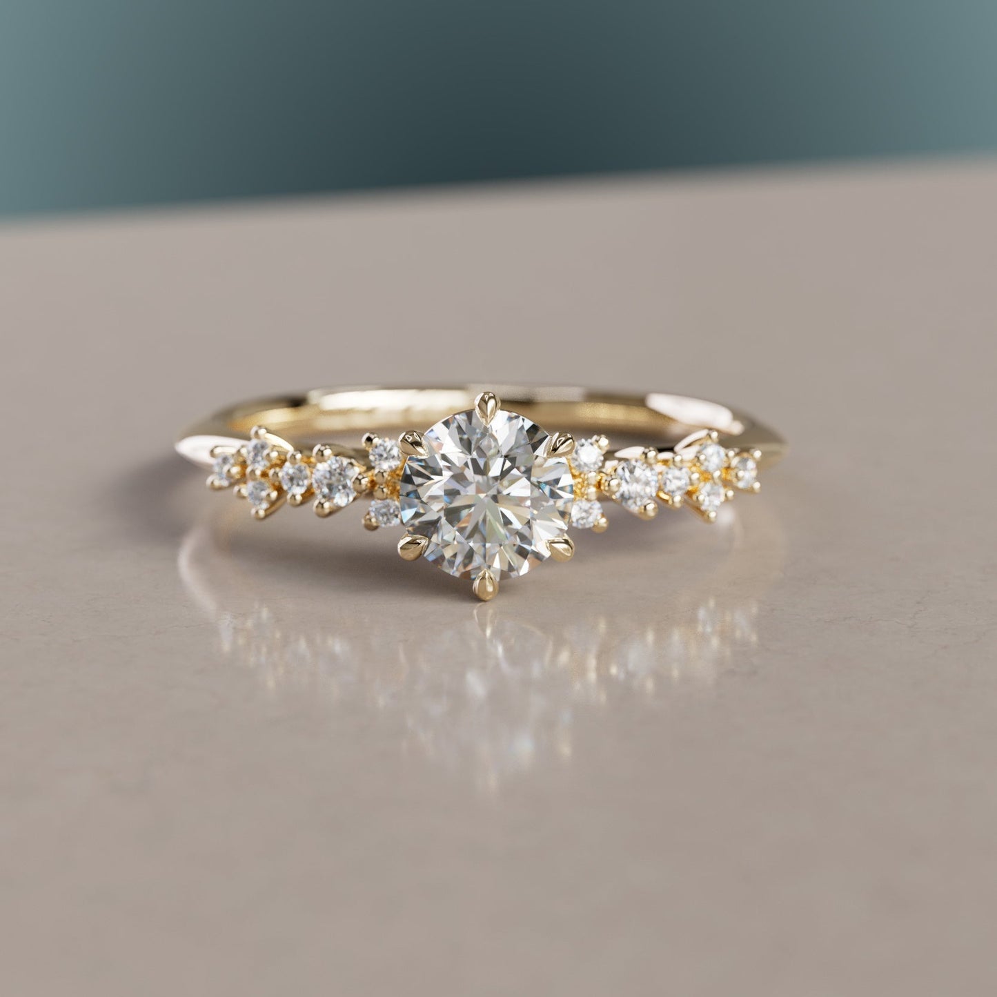 Marquise Shaped Three Stone Lab Grown Diamond Engagement Ring