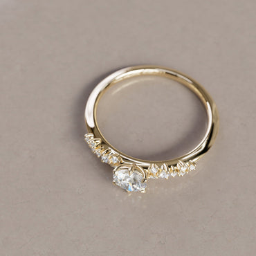 Marquise Shaped Three Stone Lab Grown Diamond Engagement Ring