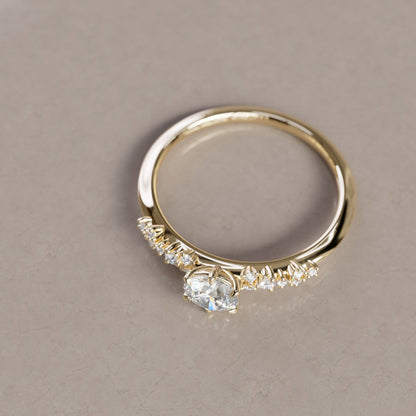 Marquise Shaped Three Stone Lab Grown Diamond Engagement Ring