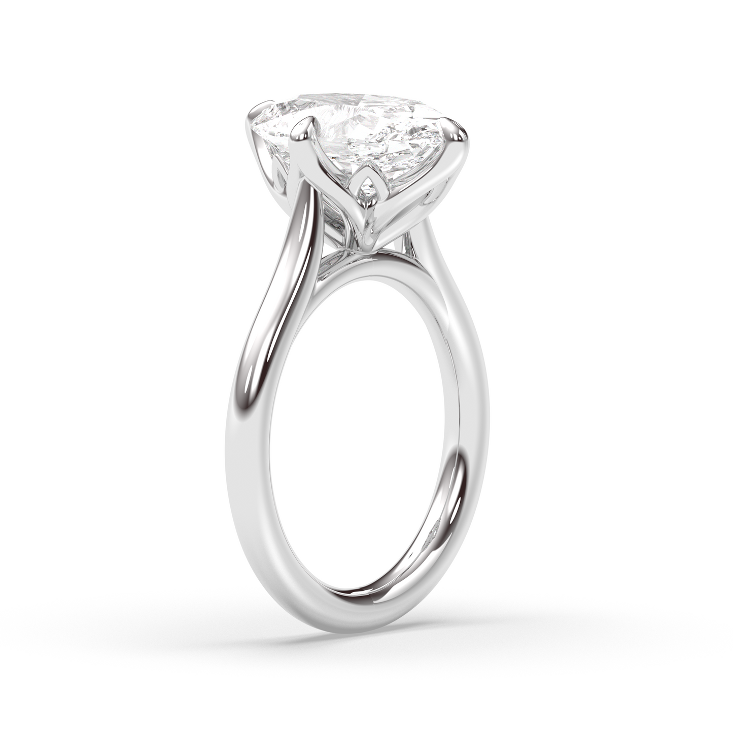 Marquise Shaped Three Stone Lab Grown Diamond Engagement Ring