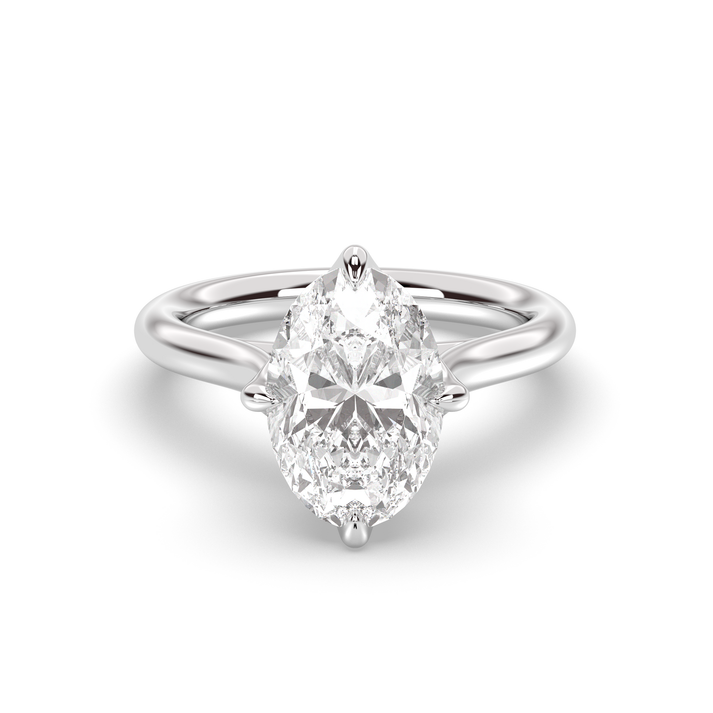 Marquise Shaped Three Stone Lab Grown Diamond Engagement Ring