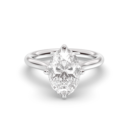 Marquise Shaped Three Stone Lab Grown Diamond Engagement Ring