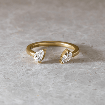 Marquise Shaped Three Stone Lab Grown Diamond Engagement Ring