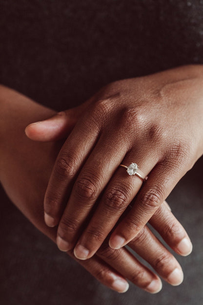 Marquise Shaped Three Stone Lab Grown Diamond Engagement Ring