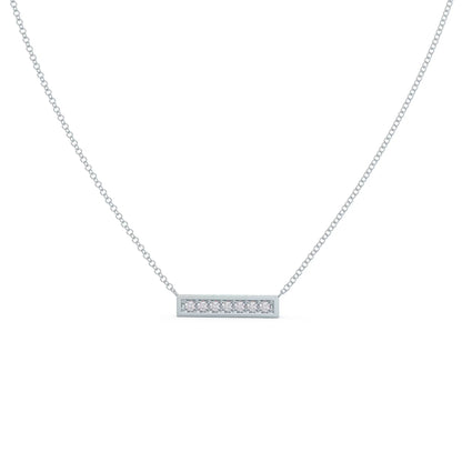 0.30 TCW Round Moissanite Diamond Bar Pendant Necklace in Solid Gold 6