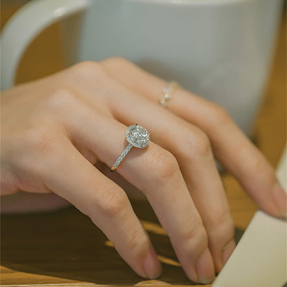 Stunning 4.0 CT Round Moissanite Engagement Ring with Halo & Pave Design 6