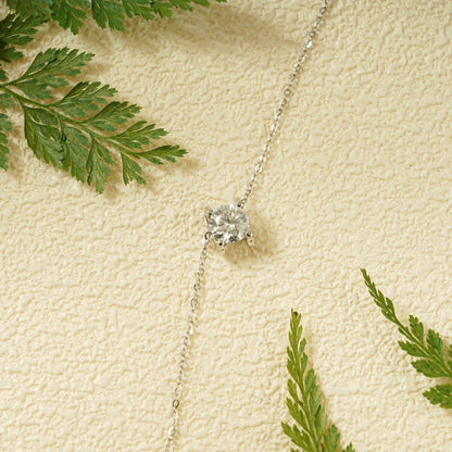 0.17 CT Moissanite Diamond Cross Pendant Necklace in Solid Gold 1