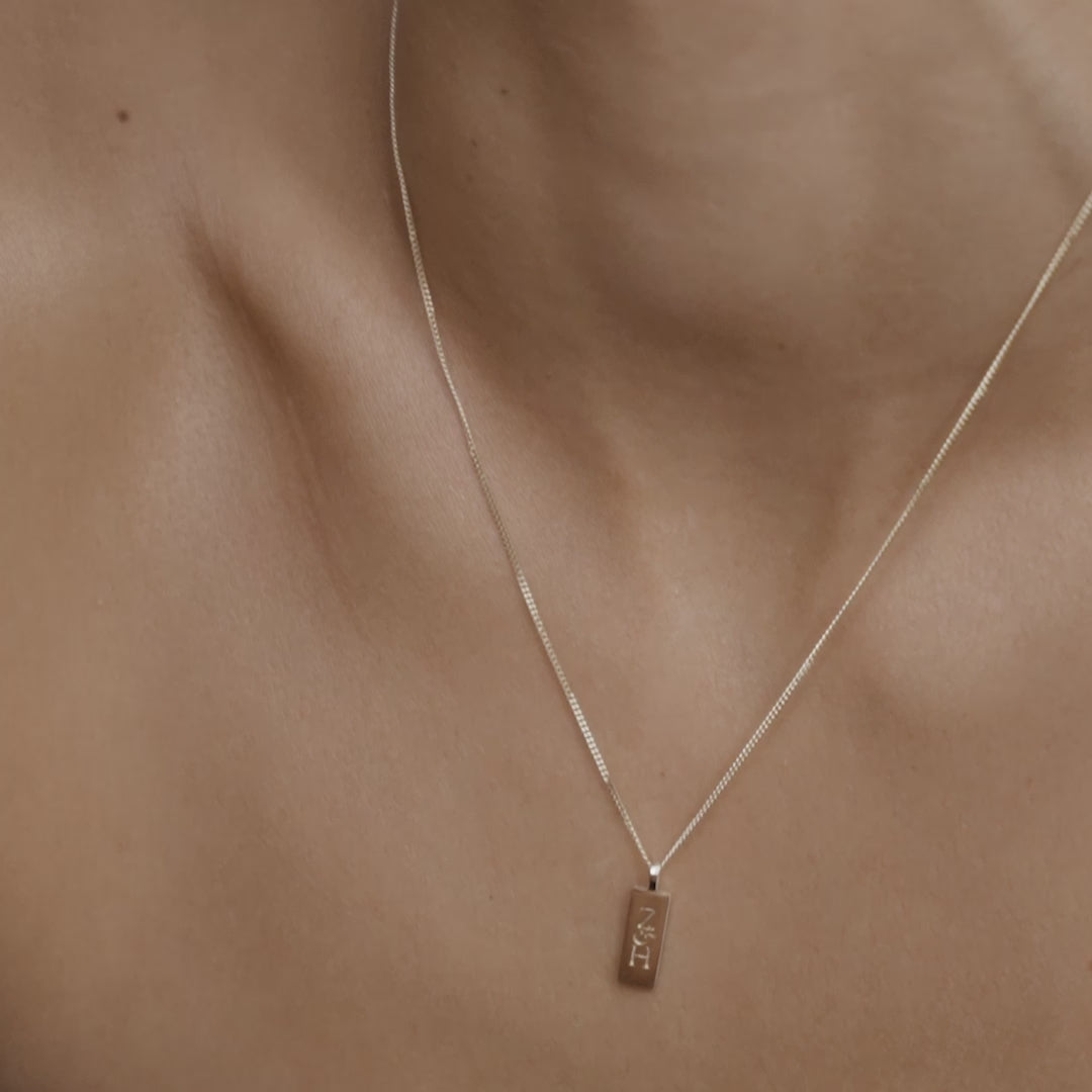 Engravable Rectangular Necklace