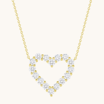 0.40 TCW Round Moissanite Diamond Heart Pendant Necklace in Solid Gold 1