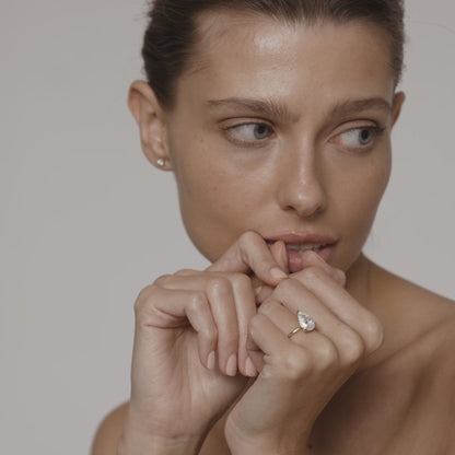 3 CT Pear Cut Solitaire Lab Grown Diamond Engagement Ring