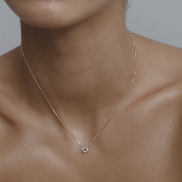 0.065 TCW Round Shaped Heart Lab Grown Diamond Necklace