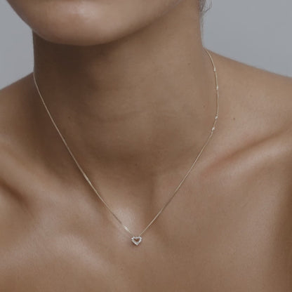 0.065 TCW Round Shaped Heart Lab Grown Diamond Necklace