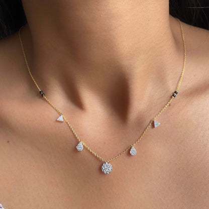 0.60 TCW Round Moissanite Diamond Necklace in Solid Gold 1