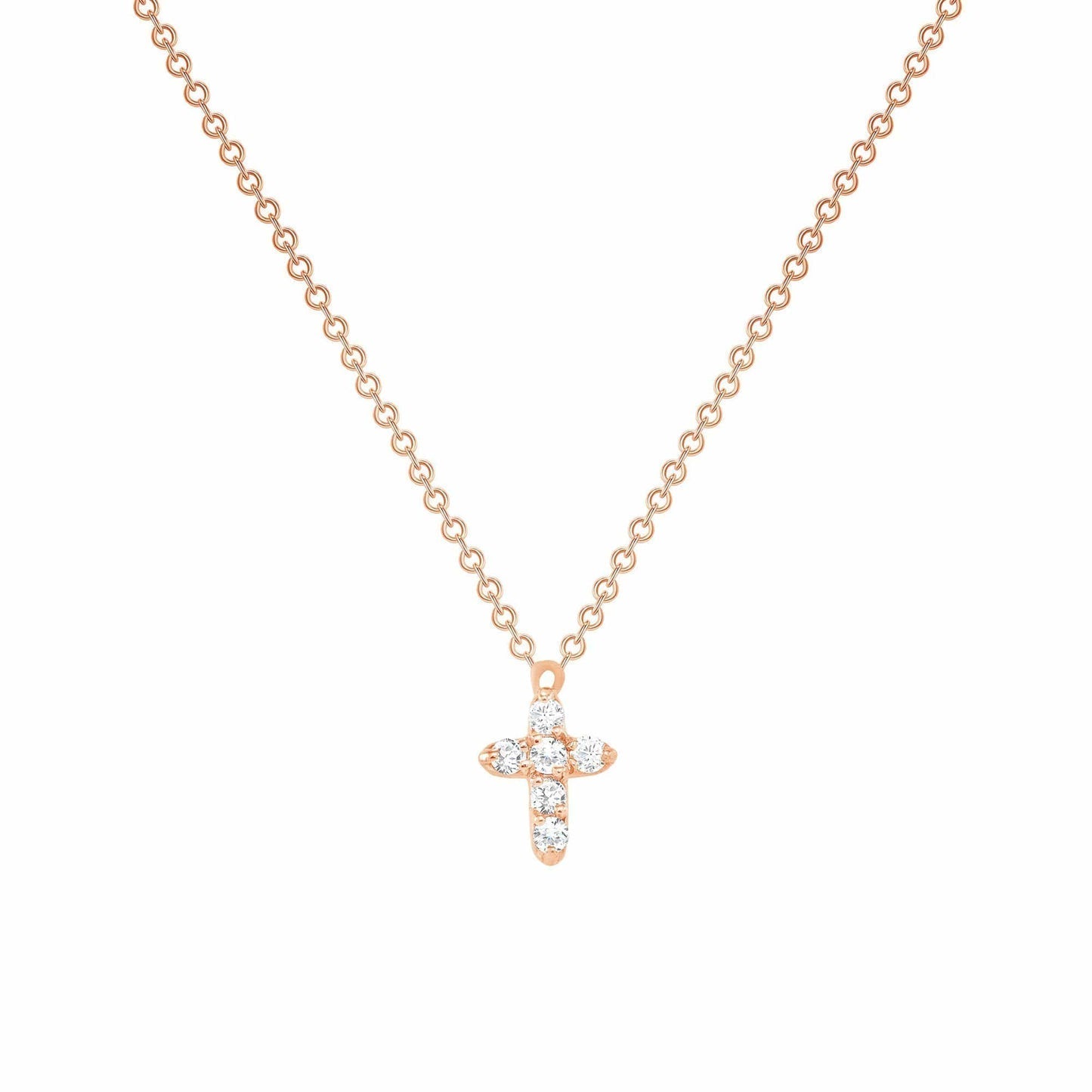 0.50 TCW Round Cut Moissanite Diamond Cross Pendant Necklace in Solid Gold 10