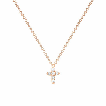 0.50 TCW Round Cut Moissanite Diamond Cross Pendant Necklace in Solid Gold 10