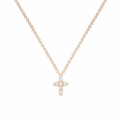 0.50 TCW Round Cut Moissanite Diamond Cross Pendant Necklace in Solid Gold 10