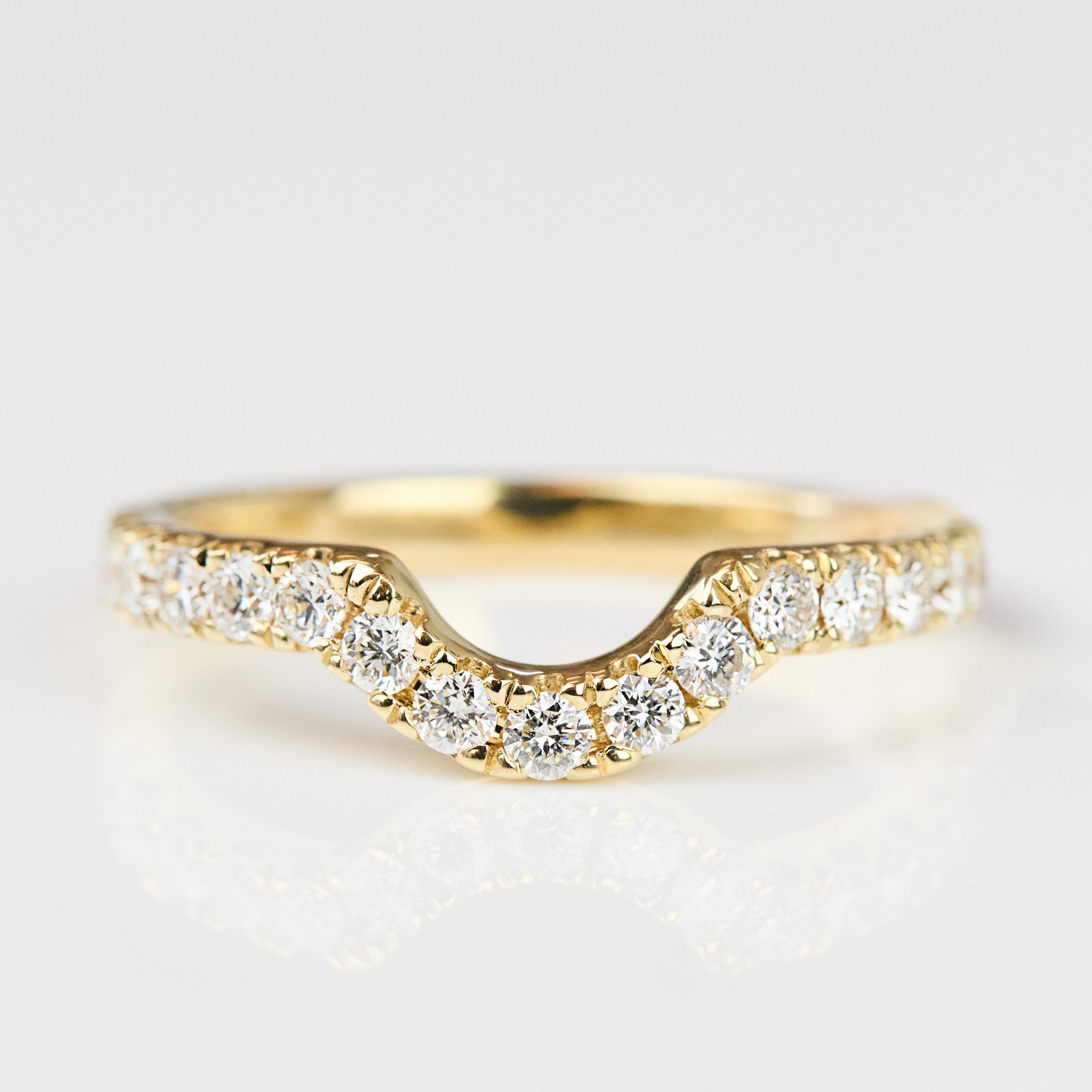 0.25 TCW Round Shaped Half Eternity Lab Grown Diamond Wedding Band