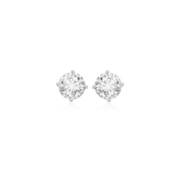 1.0 TCW Round Cut Moissanite Stud Earrings in Gold 1