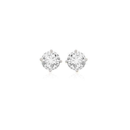 1.0 TCW Round Cut Moissanite Stud Earrings in Gold 1