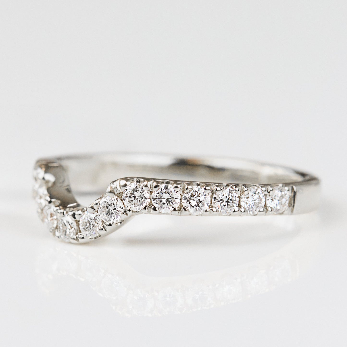 0.25 TCW Round Shaped Half Eternity Lab Grown Diamond Wedding Band