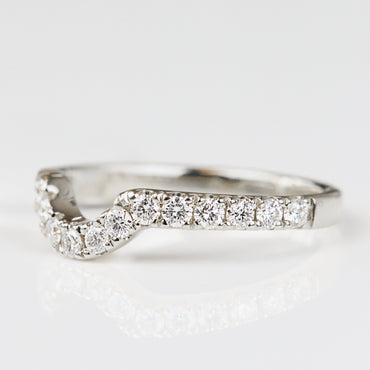 0.25 TCW Round Shaped Half Eternity Lab Grown Diamond Wedding Band