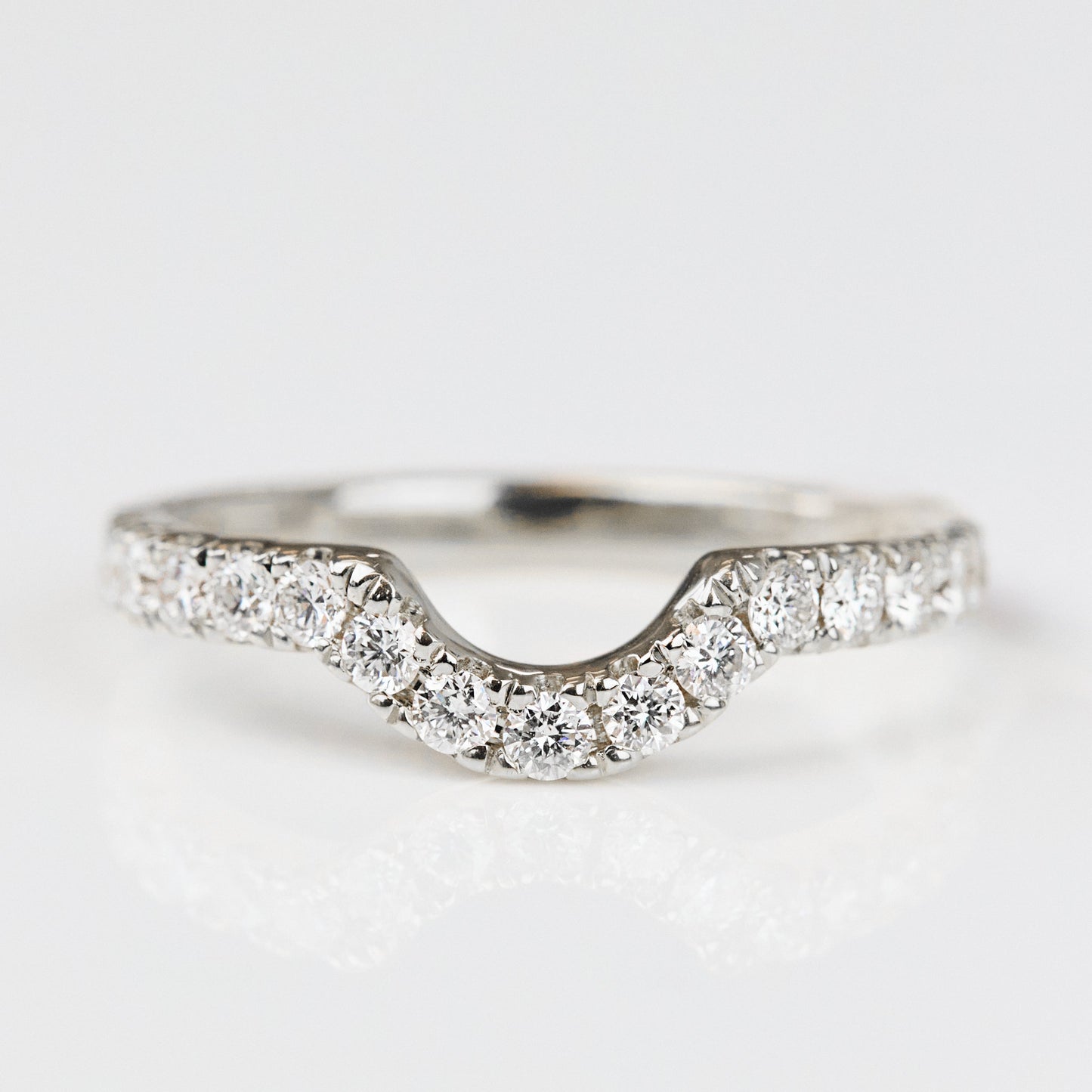 0.25 TCW Round Shaped Half Eternity Lab Grown Diamond Wedding Band