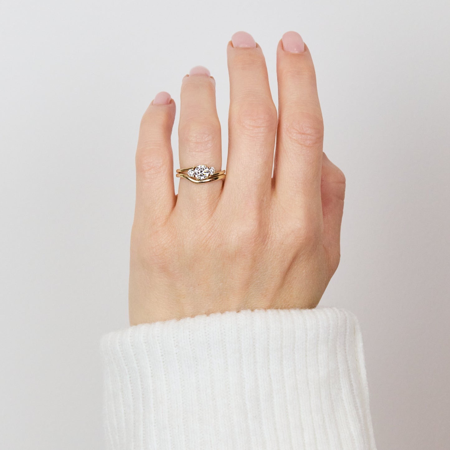 0.25 TCW Round Shaped Half Eternity Lab Grown Diamond Wedding Band