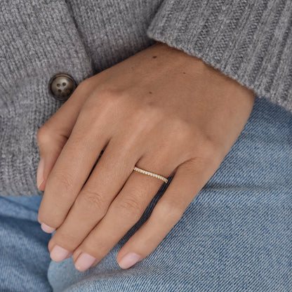 0.15 TCW Round Stones Slight Swirl Lab Grown Diamond Wedding Band