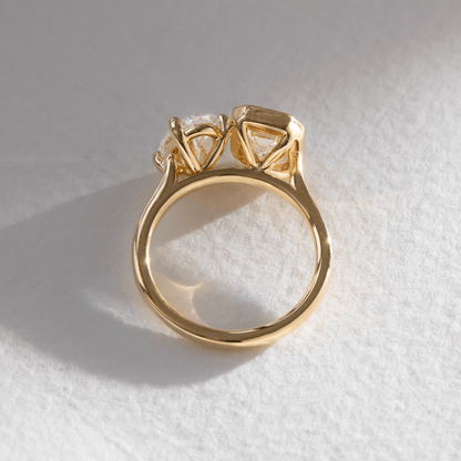 Marquise Shaped Three Stone Lab Grown Diamond Engagement Ring